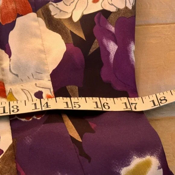 Tahari Purple Floral Sheath Dress Satin Polyester Blend, SZ 12, EUC - Picture 8 of 14